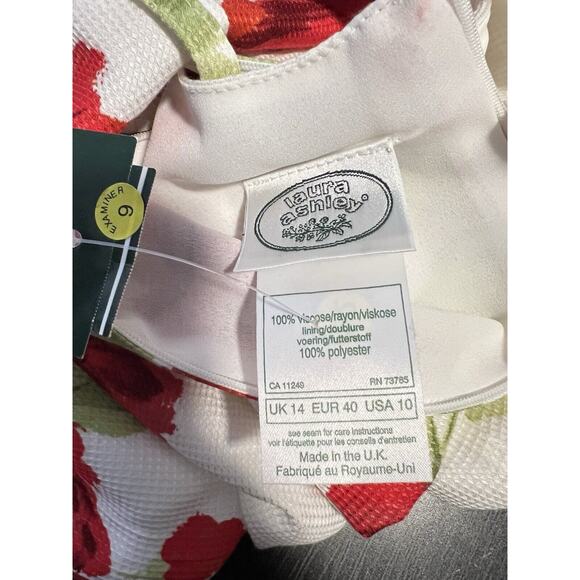 VINTAGE Laura Ashley NWT Poppy Alba Rose Waffle Sleeveless Dress Sundress 10 - Picture 10 of 10